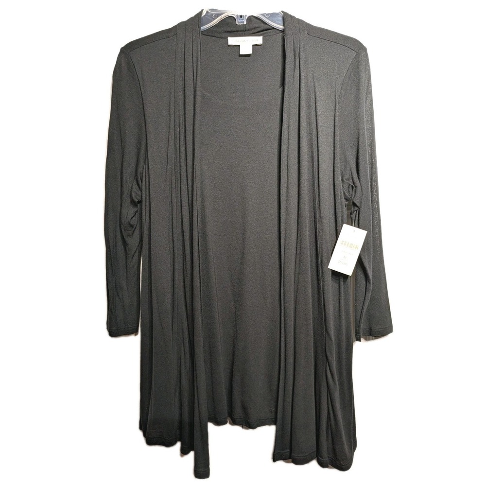 Coldwater Creek Sweater Cardigan Women M (10-12) Modal 3/4 Sleeve Open Front NWT